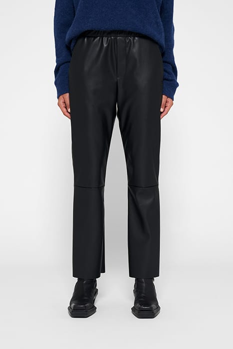 LEATHER LOOK FLARED JOGGER BLACK 1