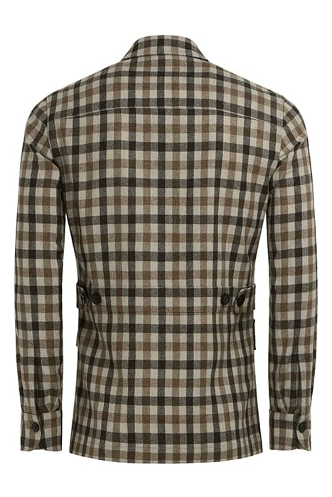 CHECKED RELAXED FIT SHIRT-JACKET MID BROWN 5