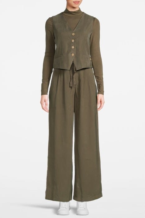 WIDE LAG PANT WITH TIE DUSKY GREEN 4