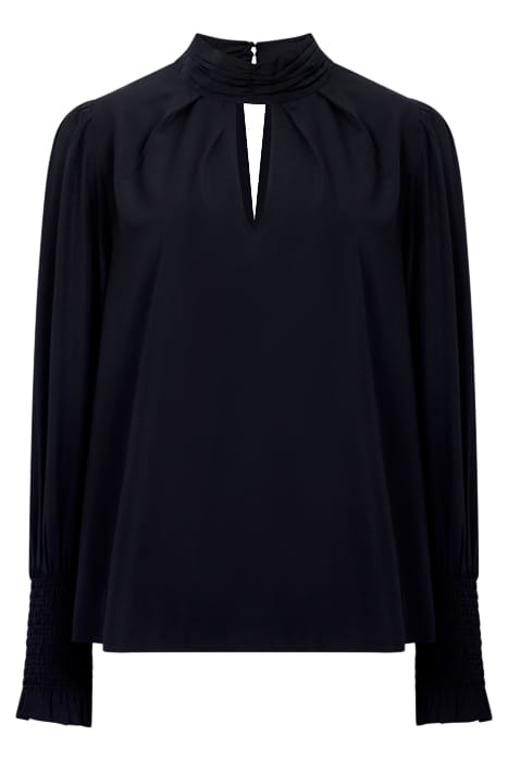 CREPE LIGHT KEYHOLE LS BLACK 1