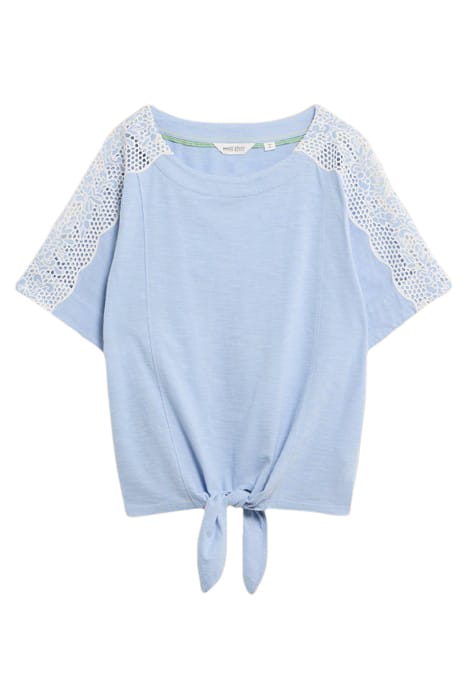 SARA TIE HEM TOP MID BLUE 1