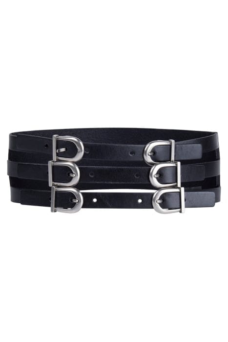 BRIONY WAIST BELT BLACK/ANTQ NICKEL 1