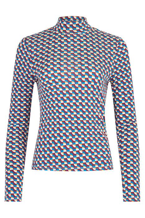 LS MOCK NECK TEE MICRO GEO 1