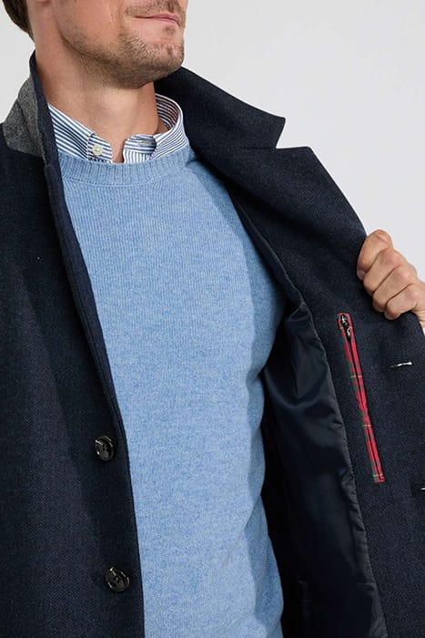 WOOL HERRINGBONE OVER COAT NAVY 5