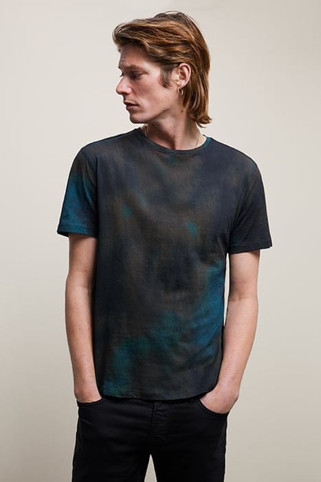 CHRYSTIE REGULAR FIT SS CREW WITH TIE-DY STREAM BLUE 1