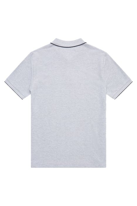 SINGLE TIPPED PIQUE POLO LGT GREY MEL/MARINE 2