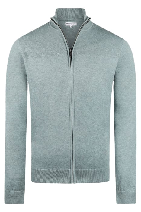 ZIP THRU CARDIGAN DARK SAGE 1