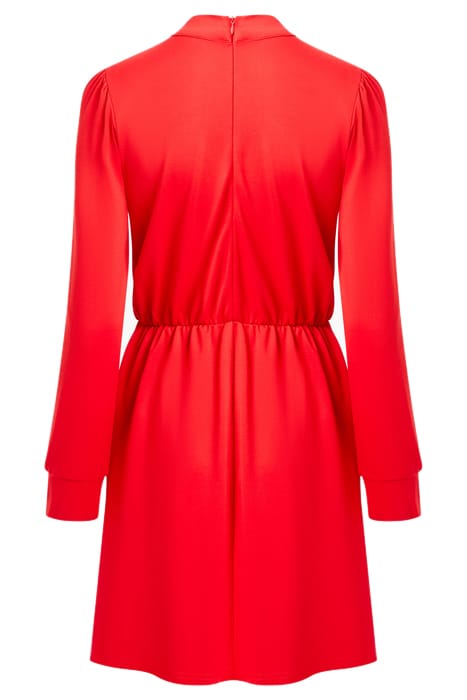 HIGH NECK KEYHOLE PONTE DRESS RED 2