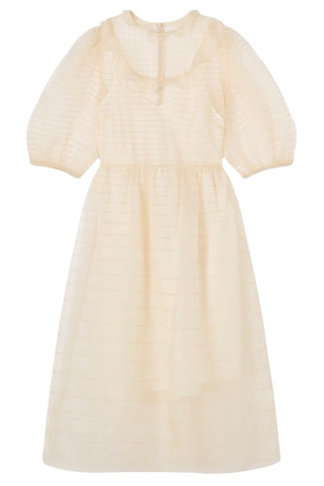 MADDIE PINTUCK MIDI DRESS ECRU 3
