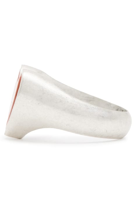 OBI HEART STONE RING WRM SLVER/RED JASP 4