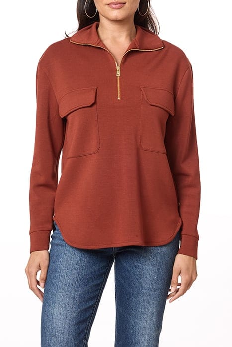 PATCH PKT ZIP FRONT MOCK NECK ARABIAN SPICE 2