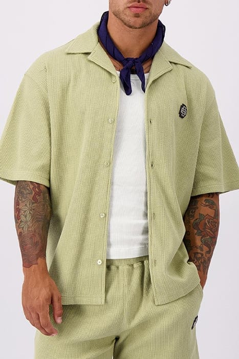 MONOGRAM WAFFLE SHIRT GREEN 3