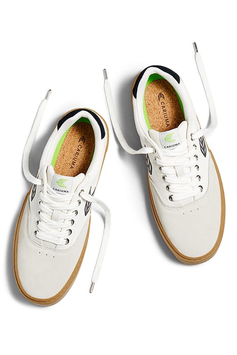 UNISEX NAIOCA SKATE WHITE SUEDE OFF-WHITE CANVAS SNEAKER 4