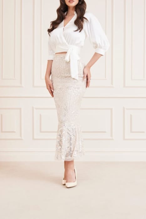 MARCIANO BY GUESS DAISY TOP PALE BLOUSE PEARL 4