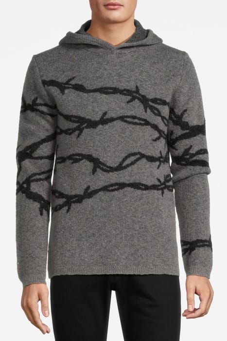 CANNON LS MOHAIR BARBWIRE PULLOVER HOOD SEAL GREY 1
