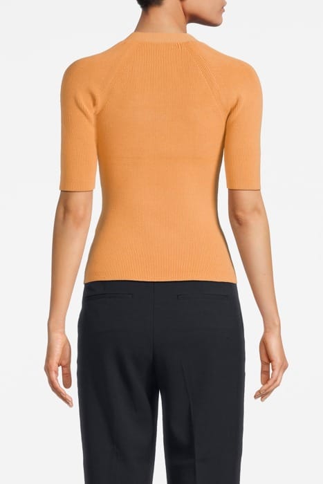 TINA-SQUARE KNITTED SWEATER — ORANGE 2
