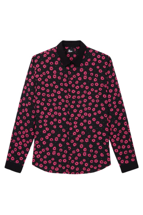 CHEMISE MANCHES LONGUES COL CLASSIQUE BLACK / PINK 1