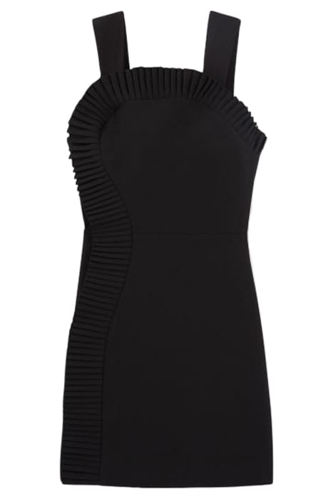 ROBE COURTE DOS NU AVEC FROUFROUS EN ROMANTIC CREPE BLACK 3