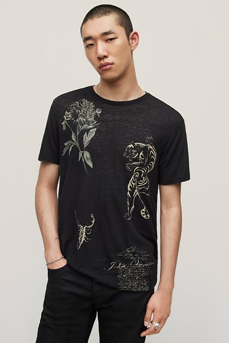 SS CREW TEE - ALL OVER PRINT BLACK 1