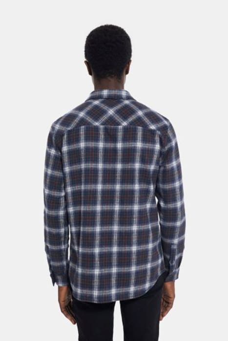 CHEMISE DROITE A CARREAUX AVEC POCHE PLAQUEES BOTTLE GREEN 2