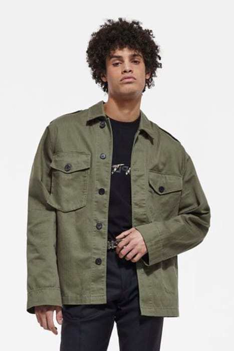 BLOUSON TISSU CHEVRON AVEC DOUBLURE LEOPARD OLIVE NIGHT 2