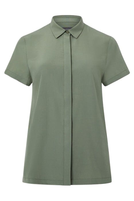 PLEAT BACK BUTTON THRU KHAKI 1