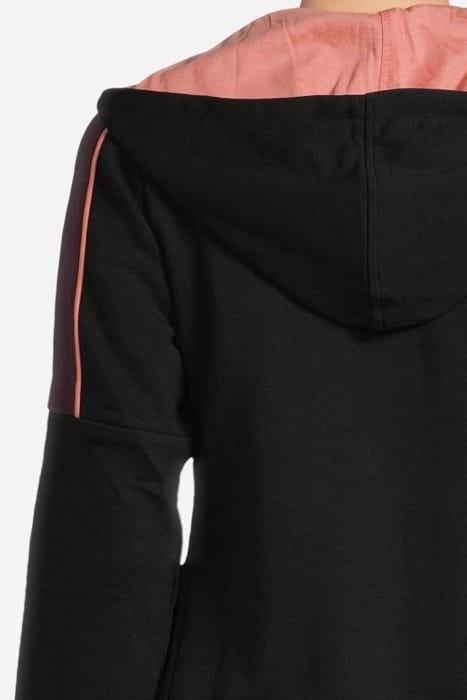 WOMAN HOODIE TRACKSUIT FULL ZIP A-AFW805 BLACK-WINETASTING 1 4