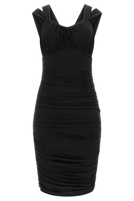 MARCIANO BY GUESS MARA GATHERED DRESS JET BLACK 5