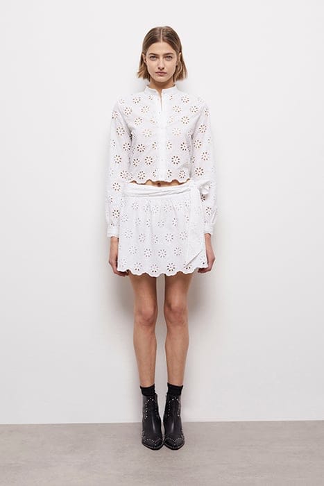 JUPE COURTE ELASTIQUEE EN BRODERIES ANGLAISES WHITE 2