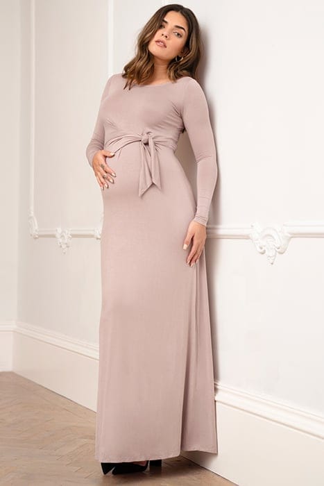 JERSEY MATERNITY DRESS BROWN 4