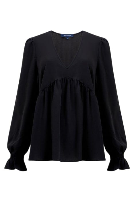 CREPE LIGHT V NECK TOP BLACK 3