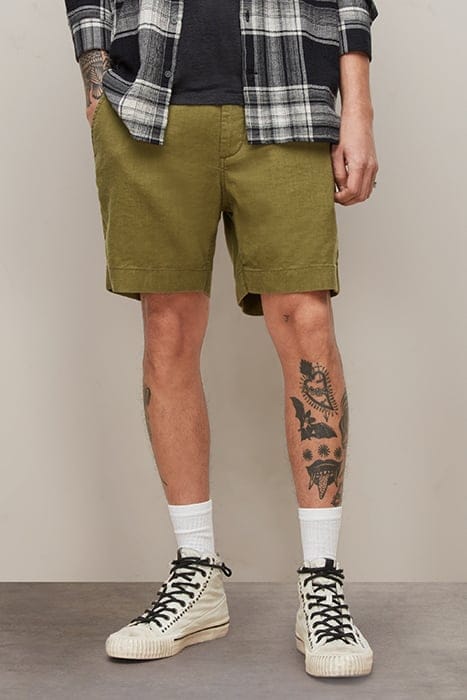 JOHNNY FLAT FRONT SHORTS BOTTLE GREEN 1