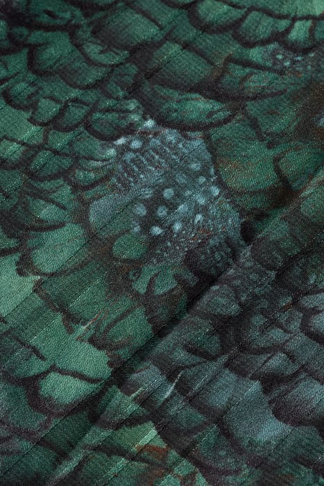 ASYMMETRIC WRAP DRESS FEATHER BOTTLE GREEN 8