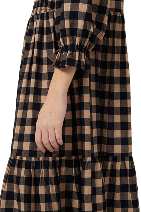 WINTER GINGHAM LS RND NK MID D BLACK 3