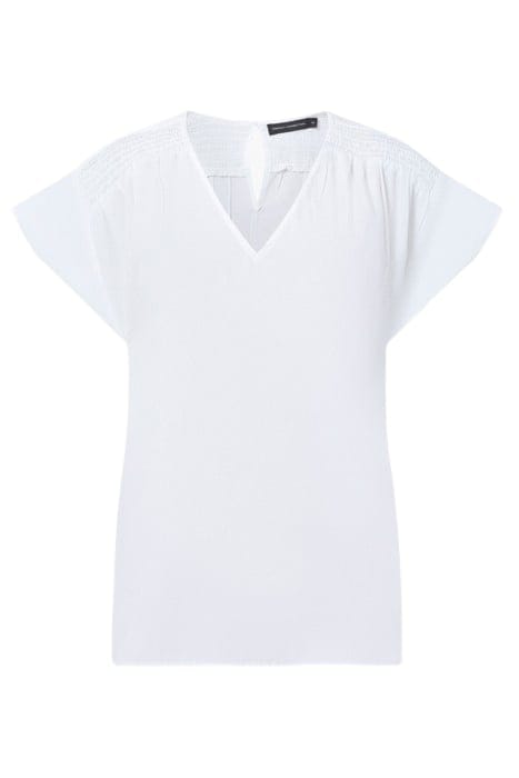 RUCHED SHOULDER SS WHITE 1