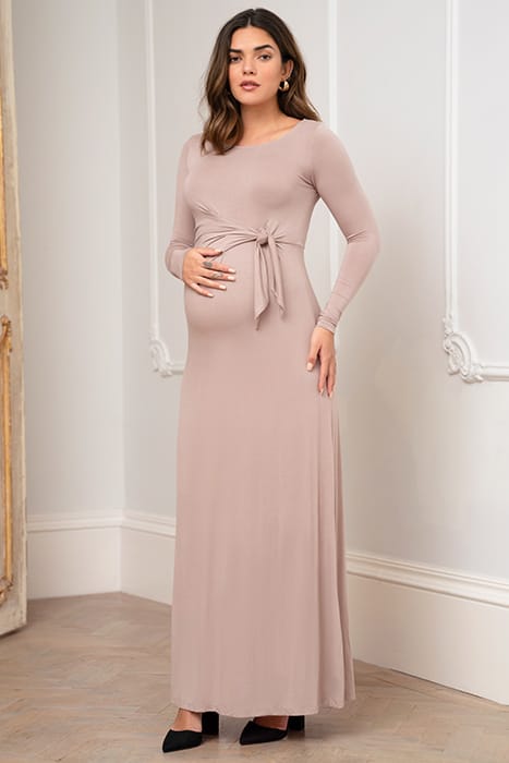 JERSEY MATERNITY DRESS BROWN 1