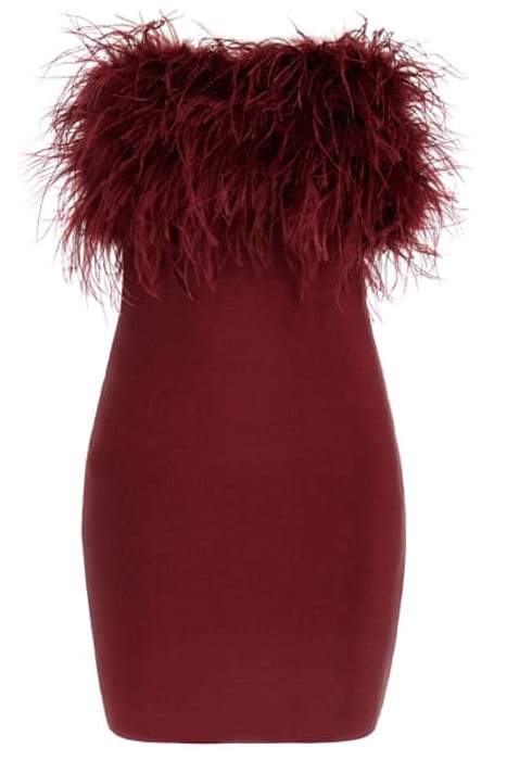 MARCIANO BY GUESS EVITA BANDAGE MINI DRESS VINO 5