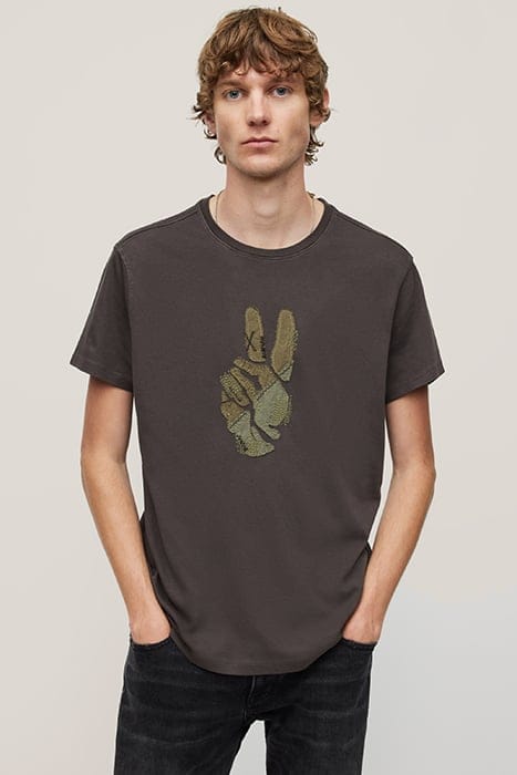 SS CREW TEE - BROKEN PEACE COAL 1