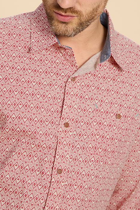 GEO DIAMOND PRINTED  SHIRT MID RED 5