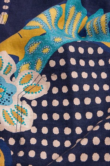 JUNE LINEN SHIFT DRE NAVY PRINTED 7