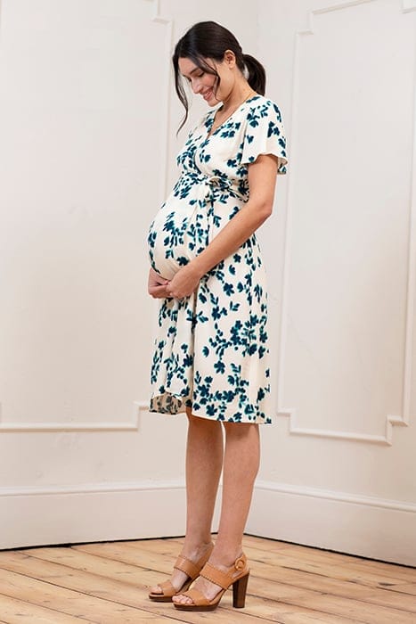 MATERNITY WRAP DRESS ECRU 3