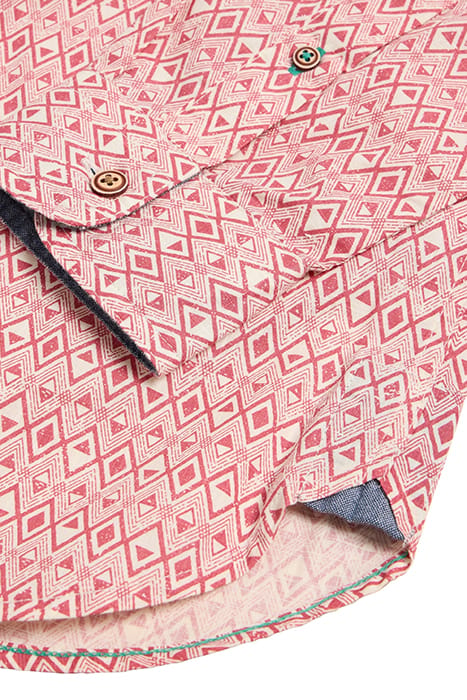 GEO DIAMOND PRINTED  SHIRT MID RED 7
