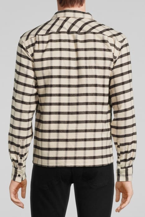 CHEMISE MANCHES LONGUES A CARREAUX BLACK BEIGE 2