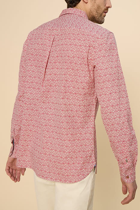 GEO DIAMOND PRINTED  SHIRT MID RED 4