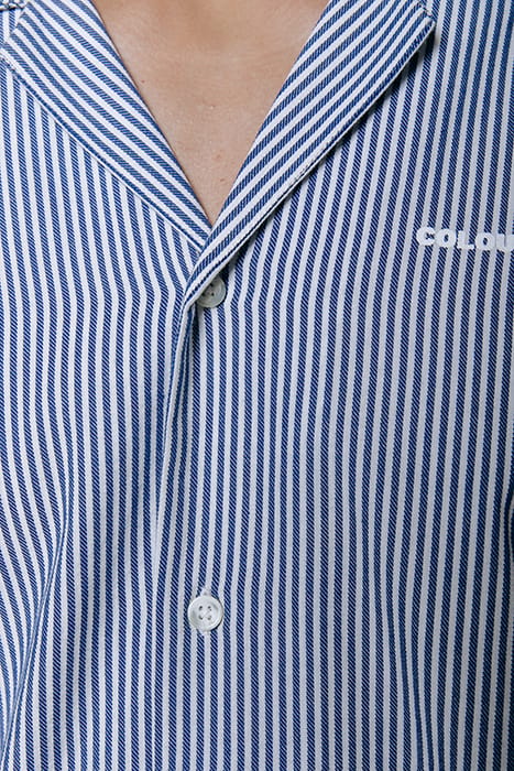 EZRA BOULEVARD STRIPES SHORT SLEEVE SHIRT WHITE/BLUE 3