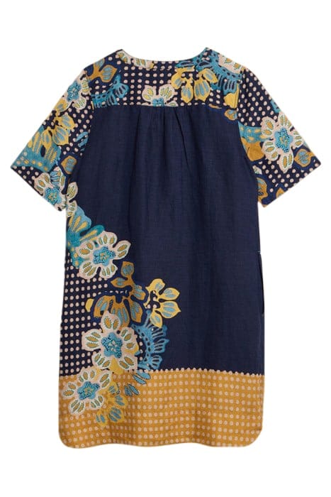 JUNE LINEN SHIFT DRE NAVY PRINTED 5