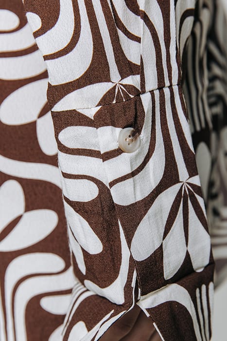 METTE RETRO FLOWER KNOTTED SHIRT DRESS BROWN 6