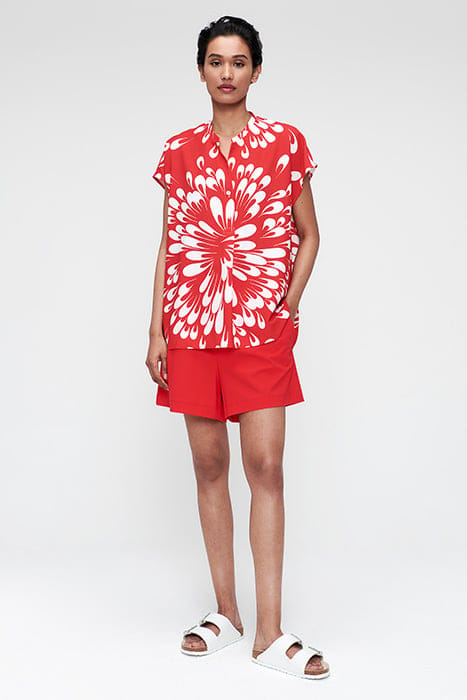 PRINTED RELAXED TOP FIERY RED 1