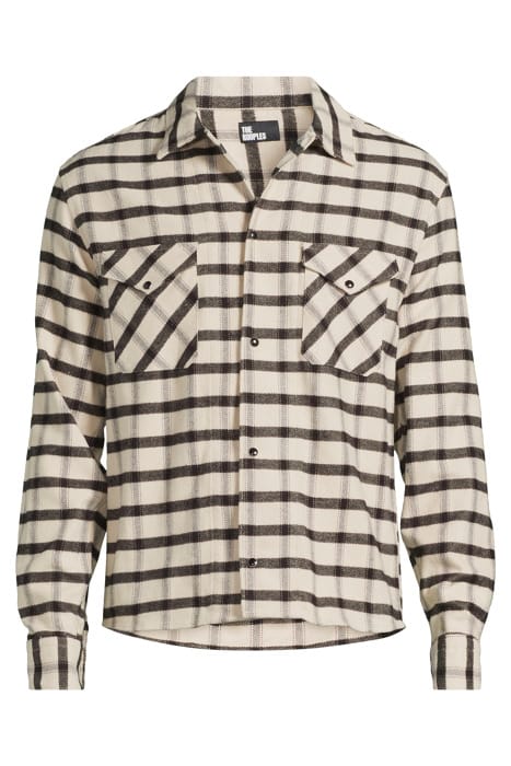 CHEMISE MANCHES LONGUES A CARREAUX BLACK BEIGE 3