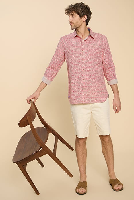 GEO DIAMOND PRINTED  SHIRT MID RED 6